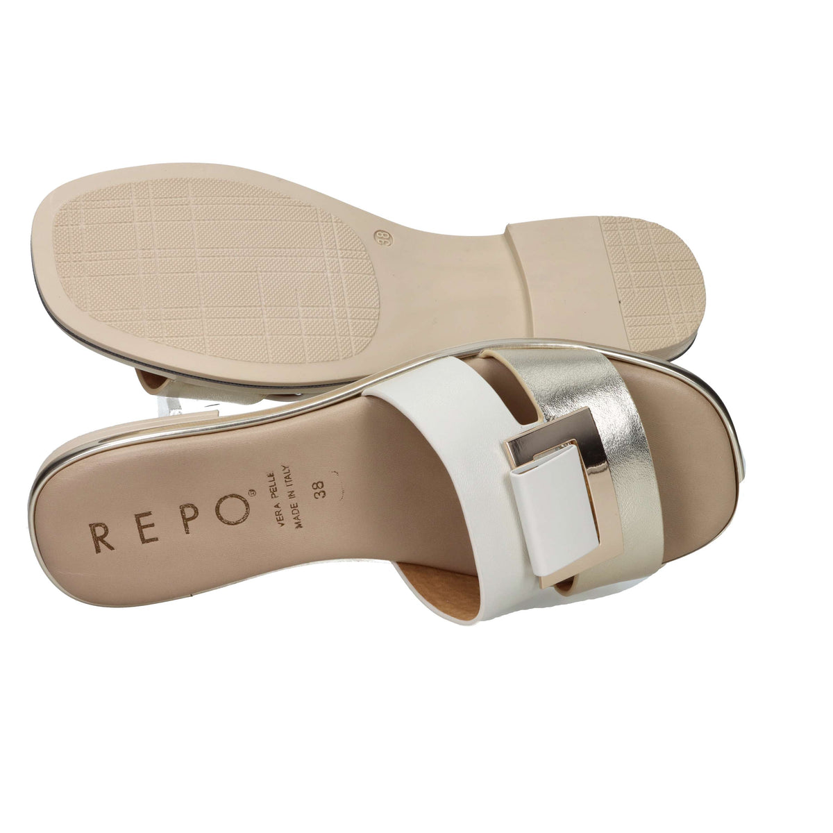 Repo Donna Ciabatta bassa 71116-E5 Beige/Oro