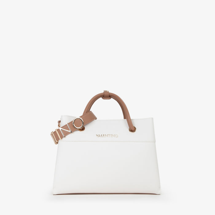 Valentino Donna Borsa a mano VBS55A802 Bianco/Cuoio