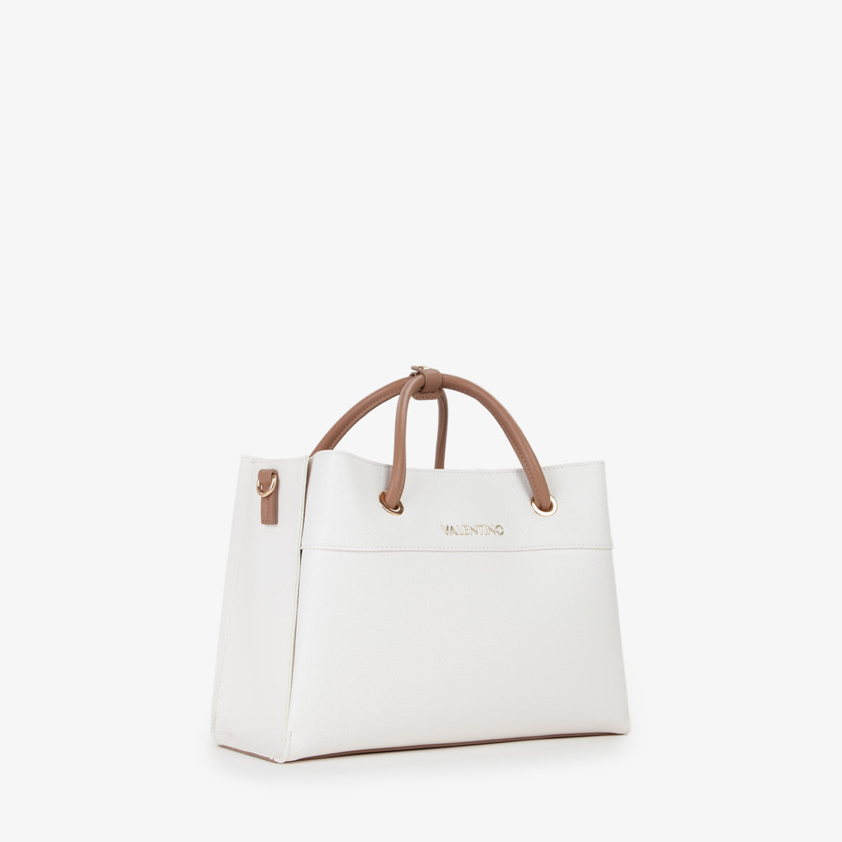 Valentino Donna Borsa a mano VBS55A802 Bianco/Cuoio