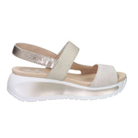 Callaghan Damen Sandale mit Keilabsatz 35204 Beige/Staubrosa