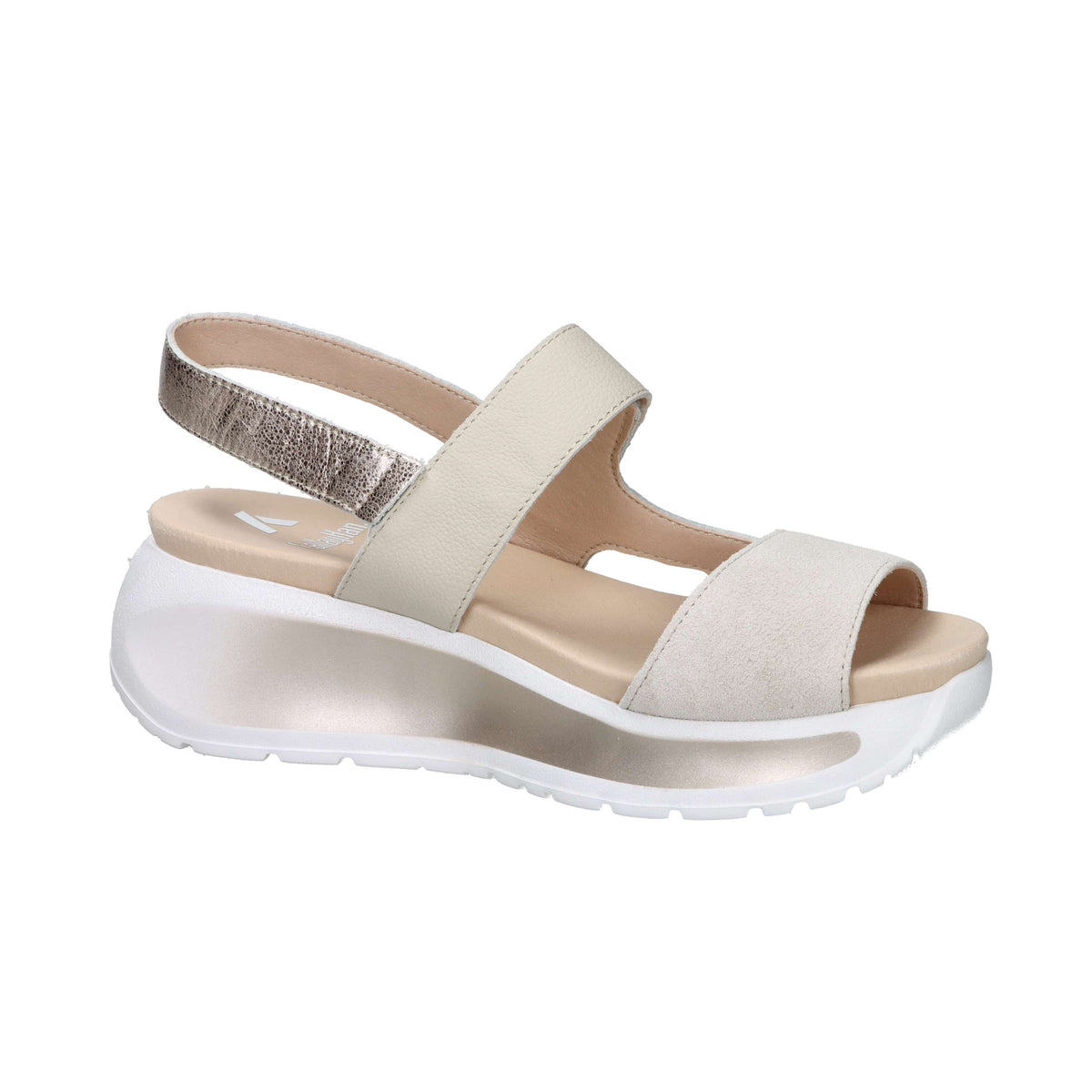 Callaghan Damen Sandale mit Keilabsatz 35204 Beige/Staubrosa