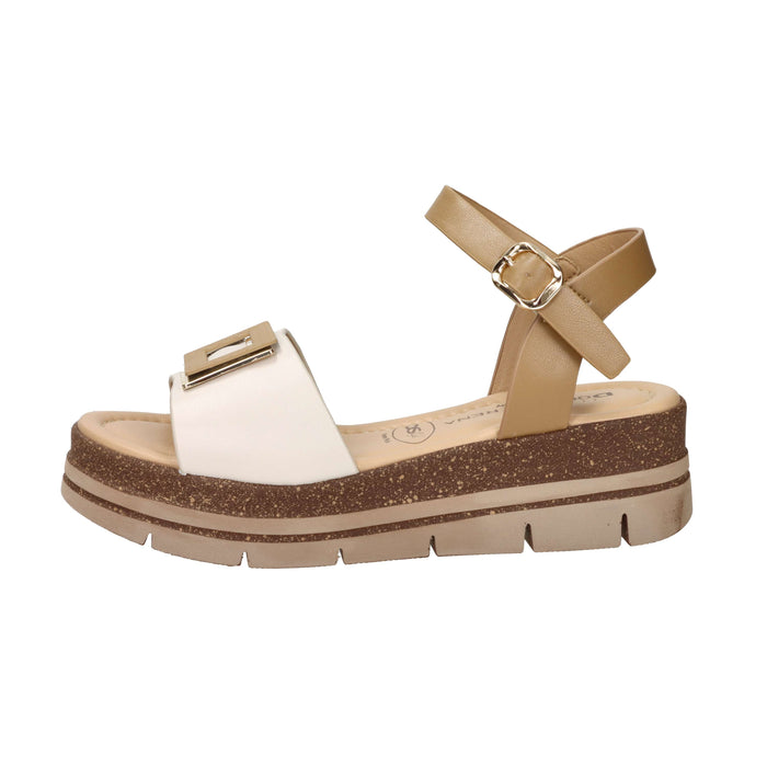 Donna Serena Women Wedge Sandal 825995DM Beige/Leather