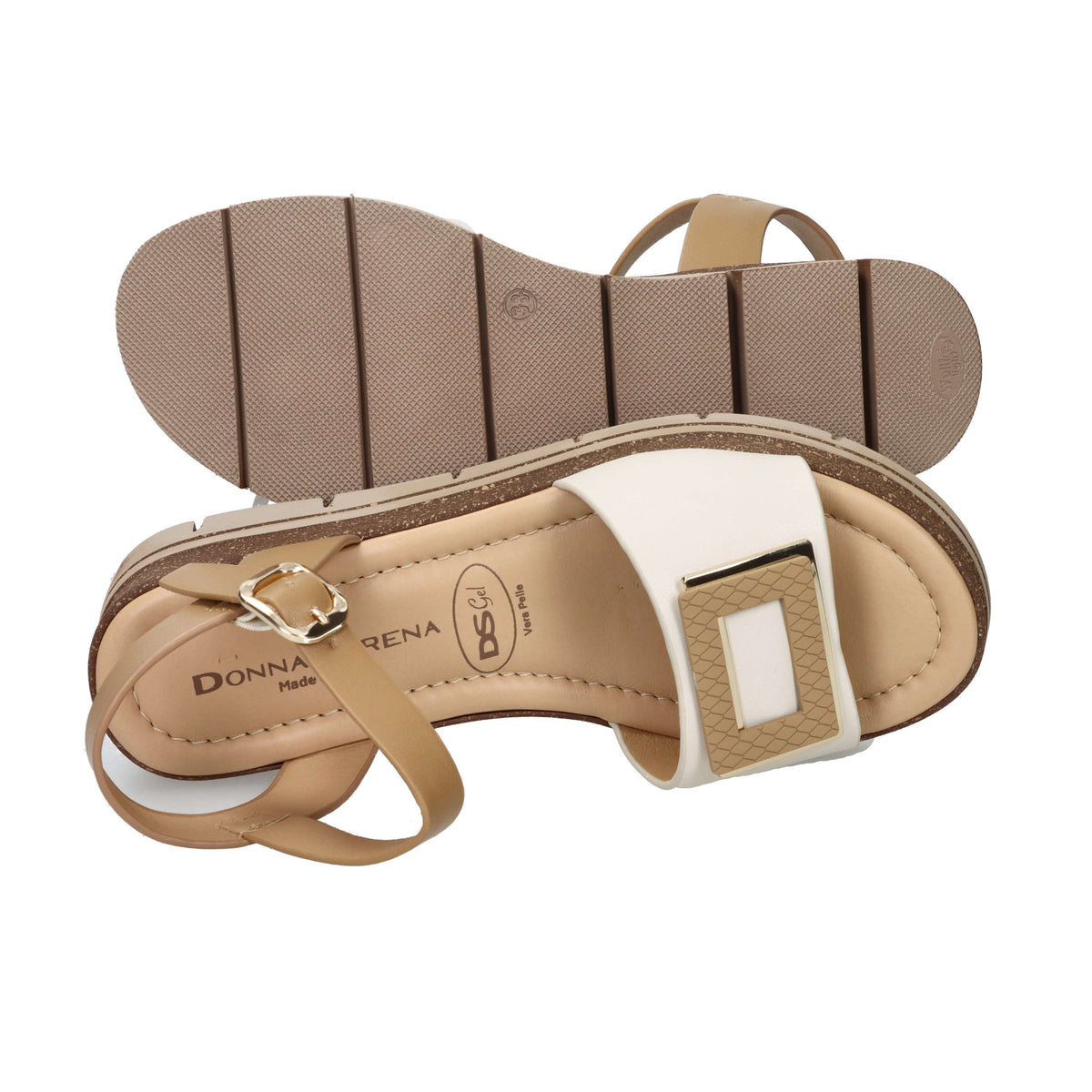 Donna Serena Women Wedge Sandal 825995DM Beige/Leather