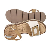Donna Serena Women Wedge Sandal 825995DM Beige/Leather