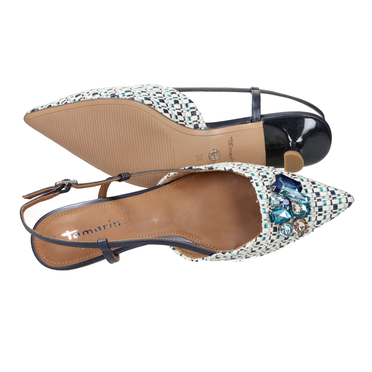 Tamaris Donna Slingback 1-29512-46 Beige/Blu