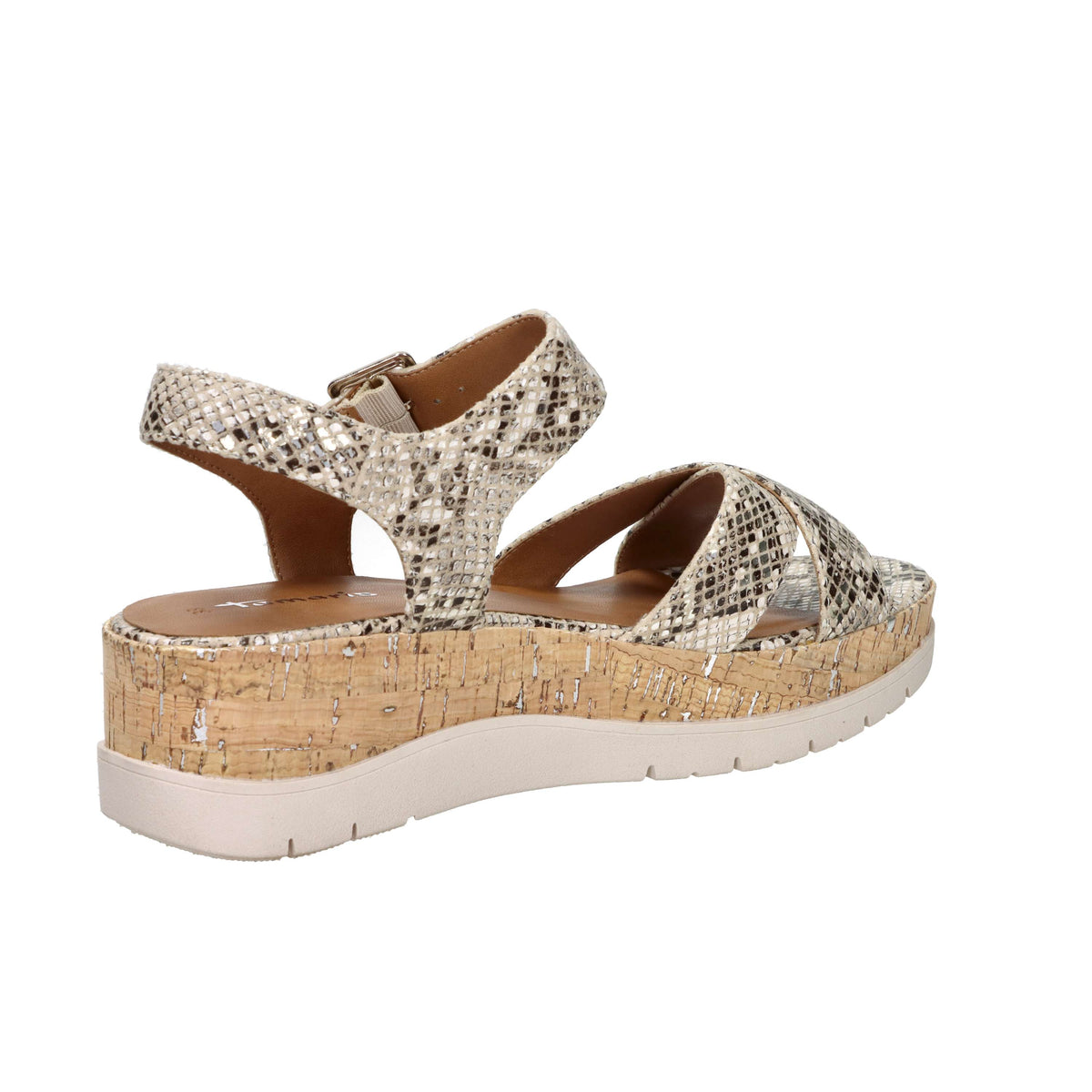 Tamaris Donna Sandalia con cuña 1-28728-46 Beige