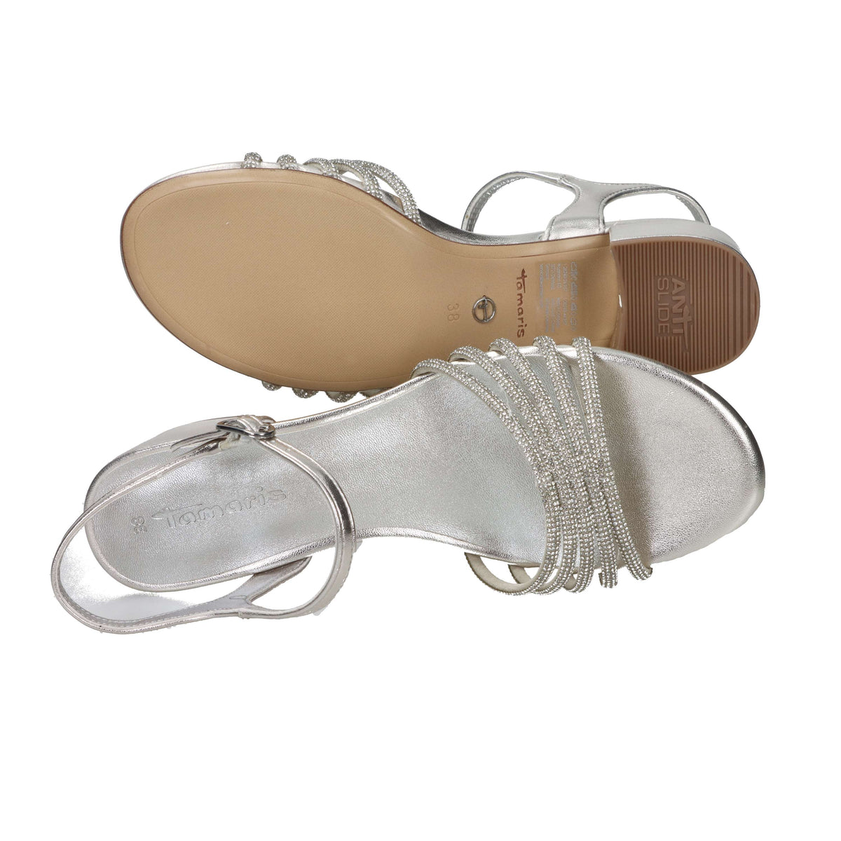 Tamaris Mujer Sandalia con tacón 1-28248-44 Plata