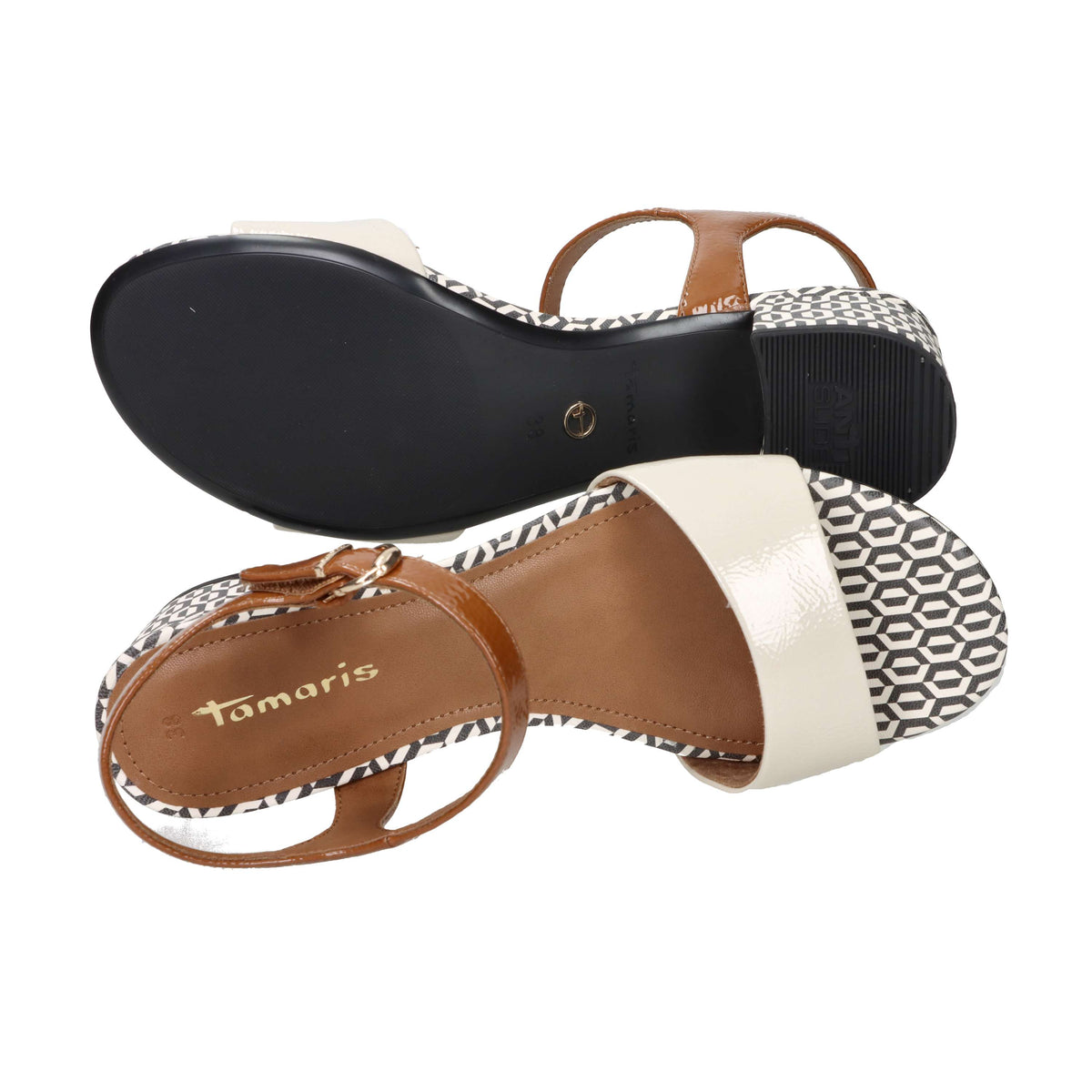 Tamaris Mujer Sandalia con tacón 1-28249-42 Beige