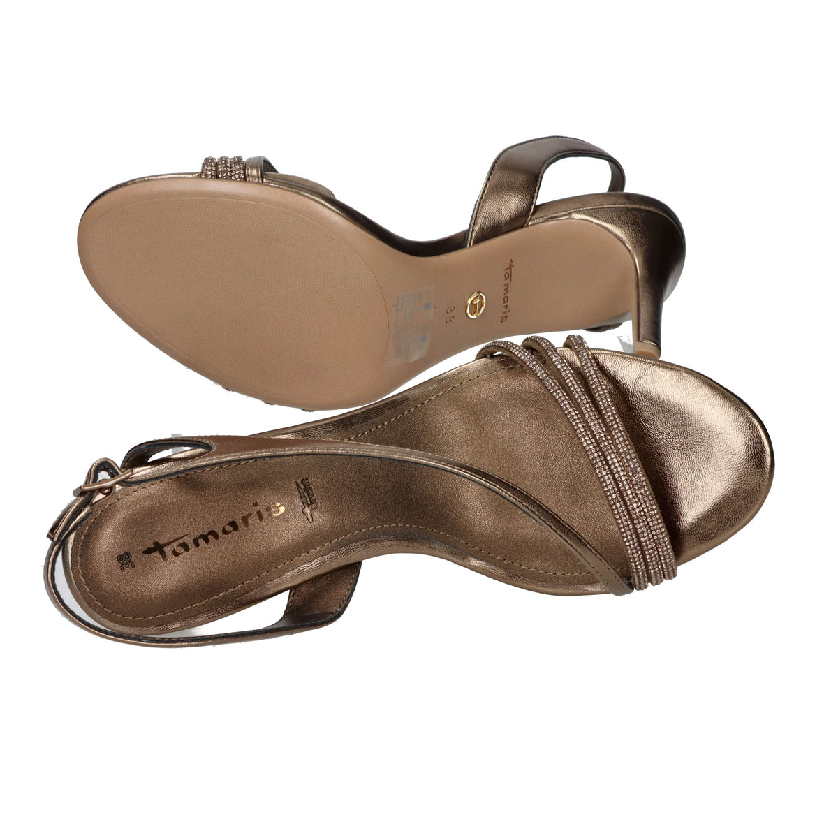 Tamaris Mujer Sandalia con tacón 1-28373-46 Bronce