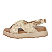 Tamaris Donna Sandalo con zeppa 1-28224-46 Beige/Cuoio