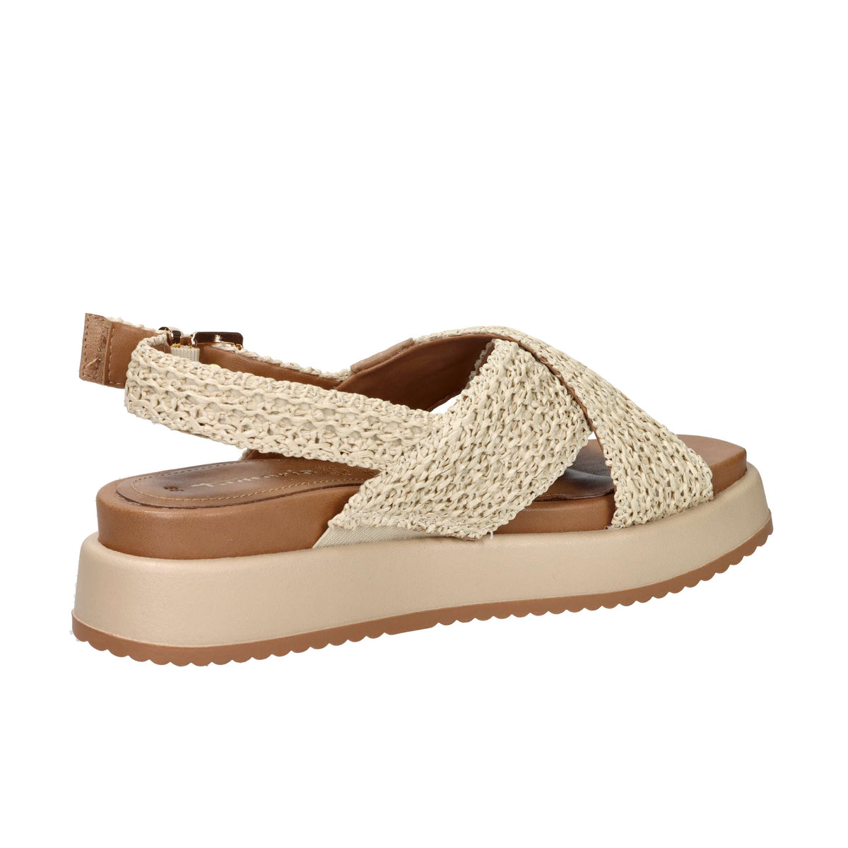 Tamaris Donna Sandalo con zeppa 1-28224-46 Beige/Cuoio