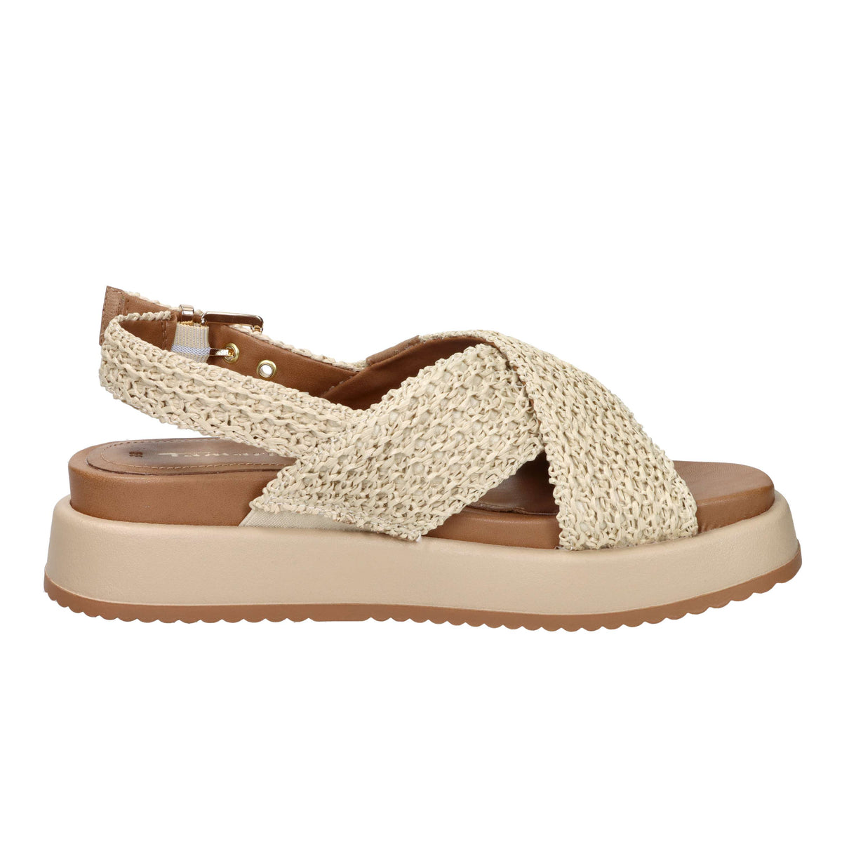 Tamaris Donna Sandalo con zeppa 1-28224-46 Beige/Cuoio