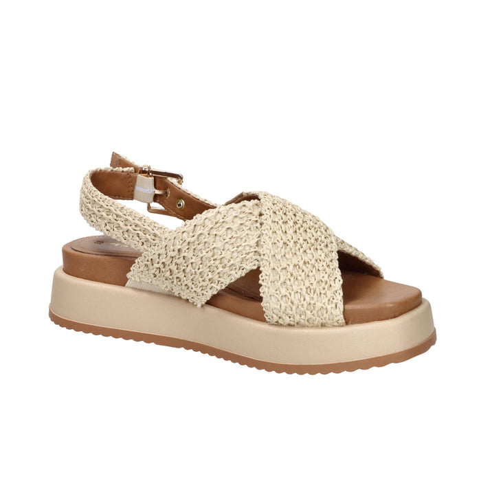 Tamaris Donna Sandalo con zeppa 1-28224-46 Beige/Cuoio