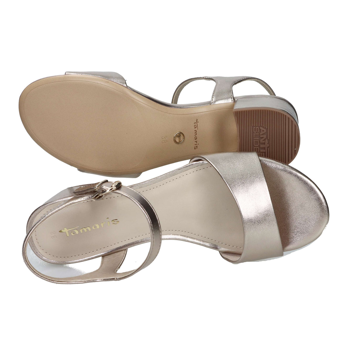 Tamaris Damen Sandale mit Absatz 1-28249-42 Bronze