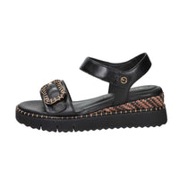 Tamaris Damen Sandale mit Keilabsatz 1-28223-46 Schwarz