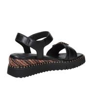 Tamaris Damen Sandale mit Keilabsatz 1-28223-46 Schwarz