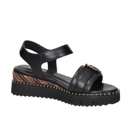 Tamaris Damen Sandale mit Keilabsatz 1-28223-46 Schwarz