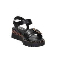 Tamaris Damen Sandale mit Keilabsatz 1-28223-46 Schwarz