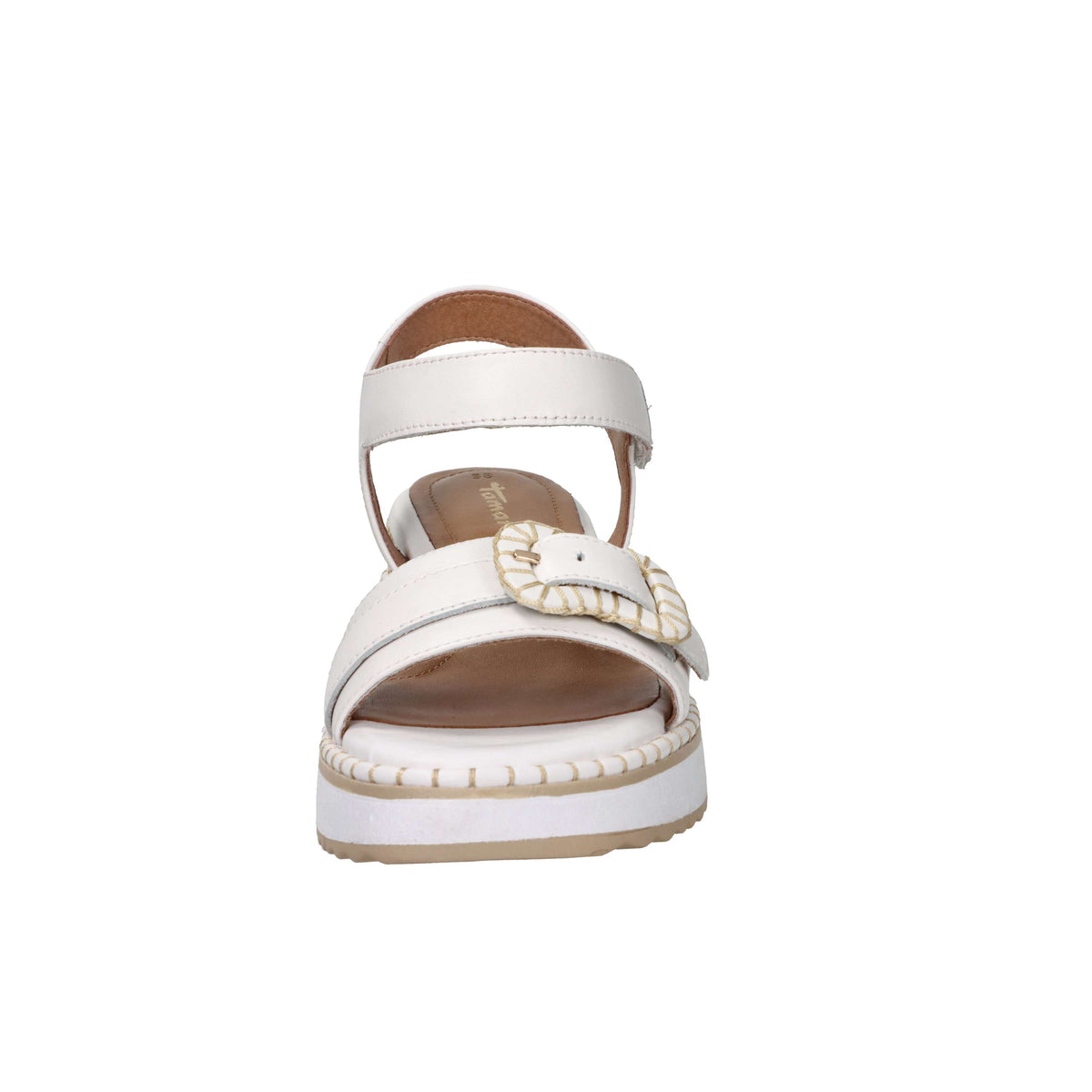 Tamaris Damen Sandale mit Keilabsatz 1-28223-46 Weiß
