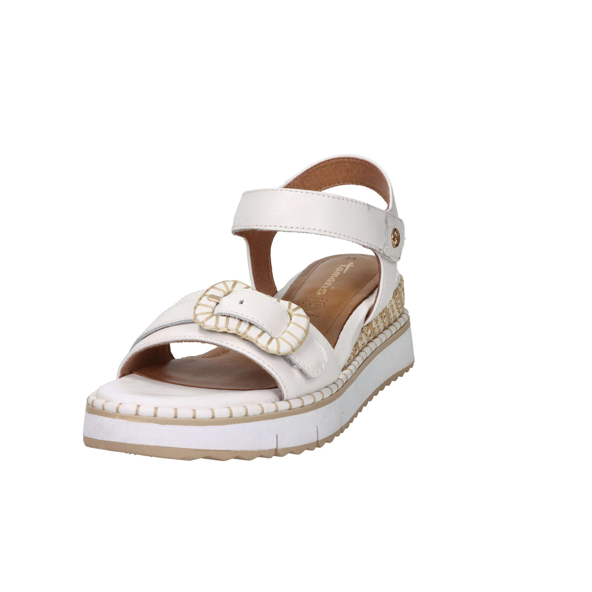 Tamaris Donna Sandalo con zeppa 1-28223-46 Bianco