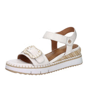 Tamaris Damen Sandale mit Keilabsatz 1-28223-46 Weiß