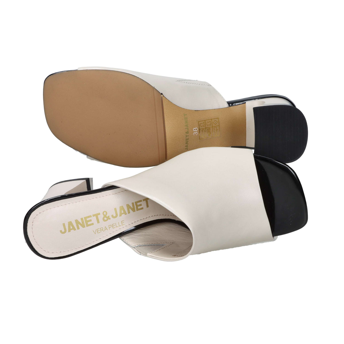 Janet & Janet Women's Heeled Slippers J-802 Ice