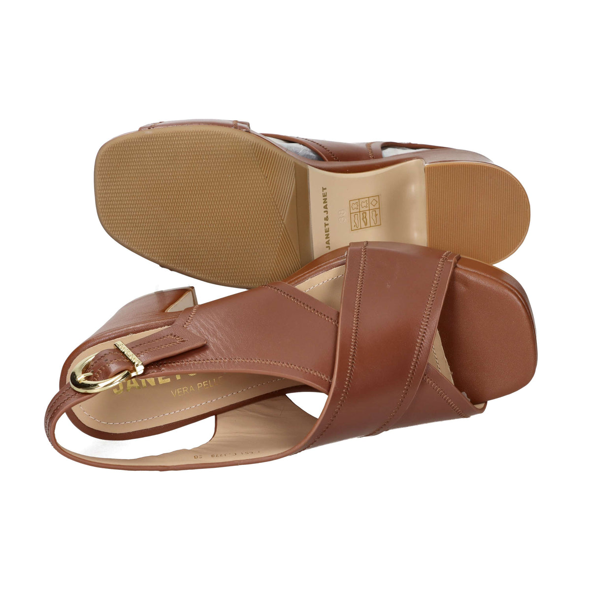 Janet & Janet Women's Heeled Sandals J-651 Brown