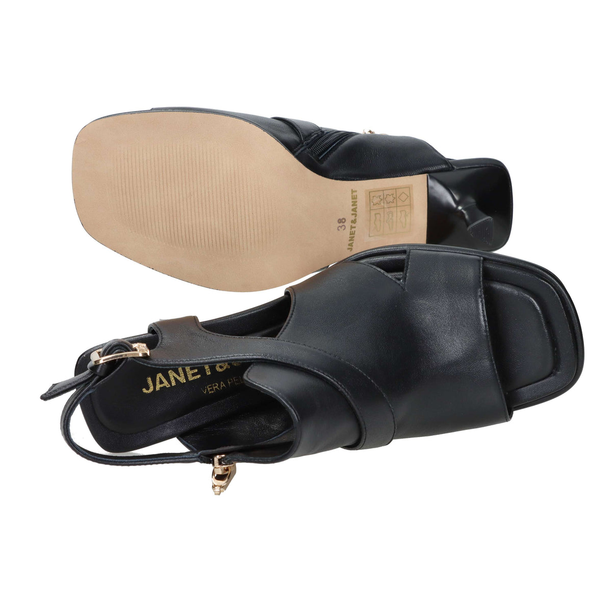 Janet & Janet Women's Heeled Sandals J-873 Black