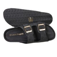 Laura Biagiotti Damen Flache Pantolette 9776 Schwarz