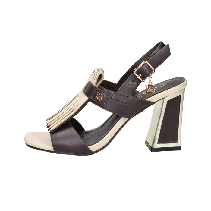 Laura Biagiotti Femme Sandale à talon 9753 Marron/Beige