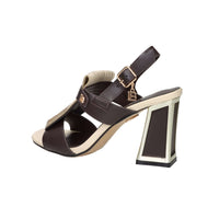 Laura Biagiotti Mujer Sandalia con tacón 9753 Marrón/Beige