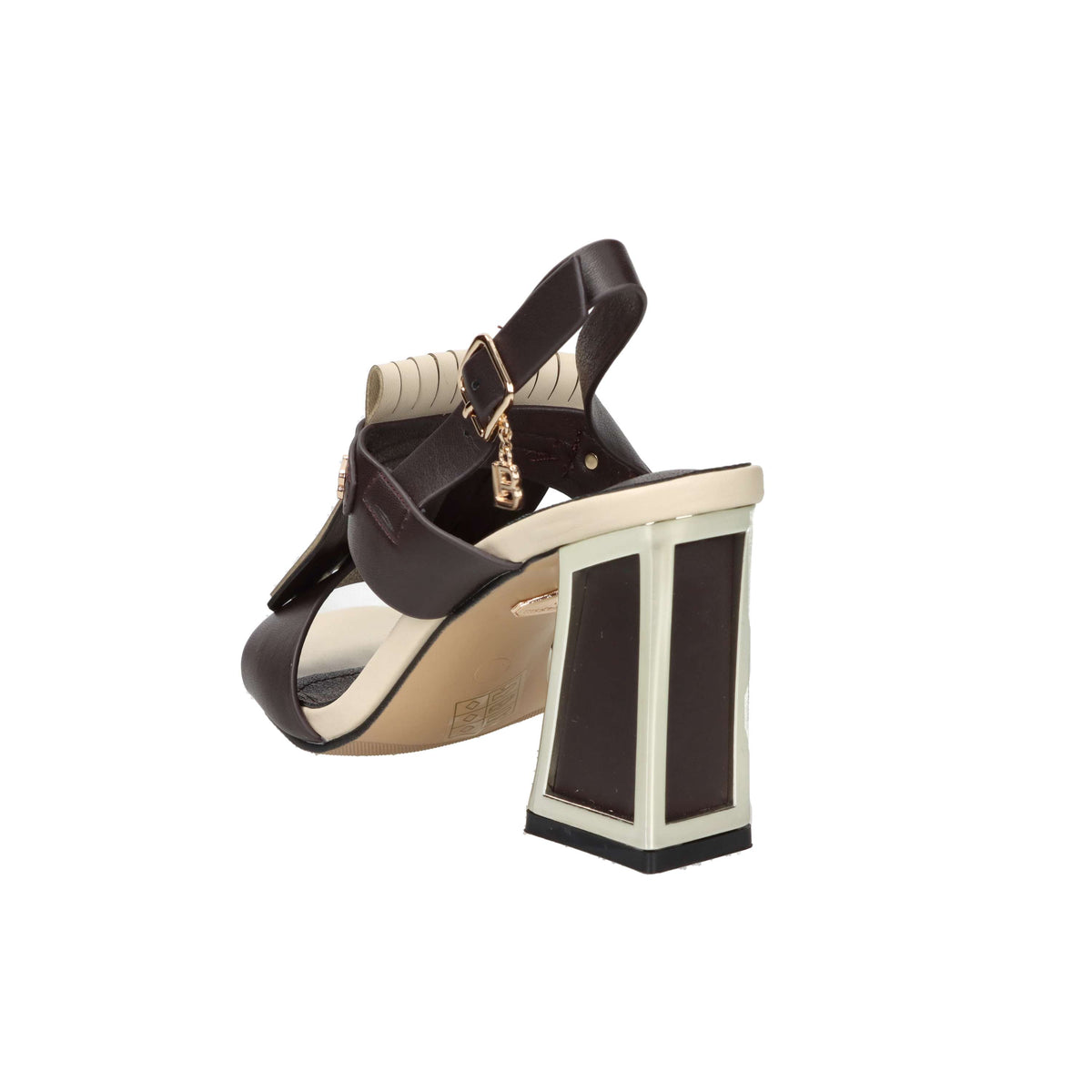 Laura Biagiotti Mujer Sandalia con tacón 9753 Marrón/Beige