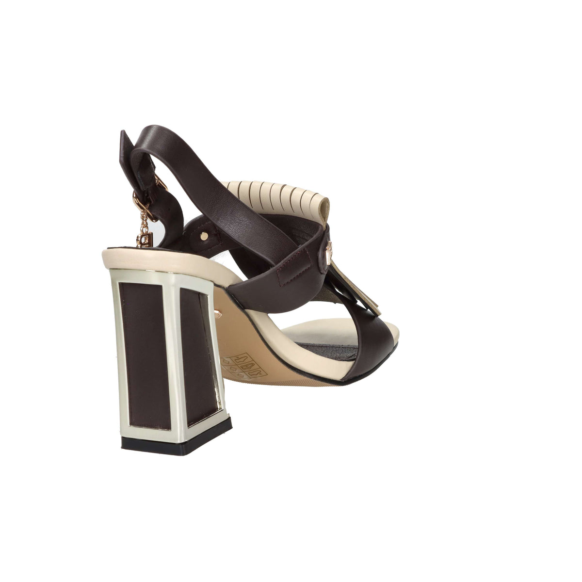 Laura Biagiotti Mujer Sandalia con tacón 9753 Marrón/Beige