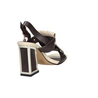 Laura Biagiotti Mujer Sandalia con tacón 9753 Marrón/Beige