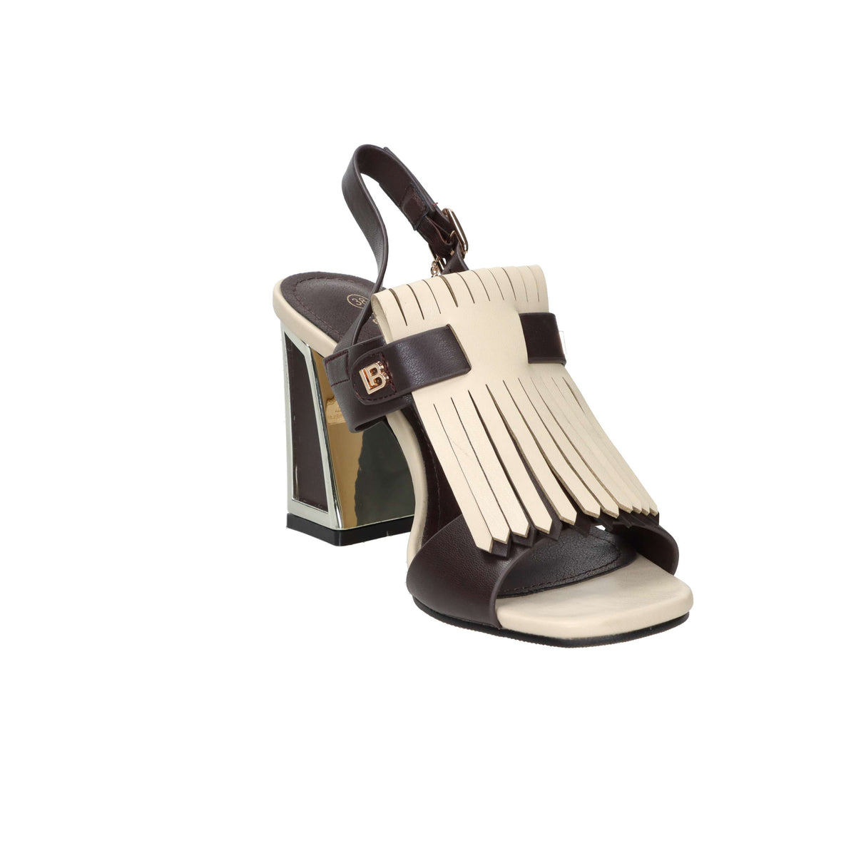Laura Biagiotti Mujer Sandalia con tacón 9753 Marrón/Beige