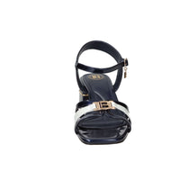 Laura Biagiotti Femme Sandale à talon 9747 Bleu/Blanc