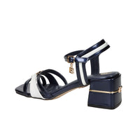 Laura Biagiotti Femme Sandale à talon 9747 Bleu/Blanc