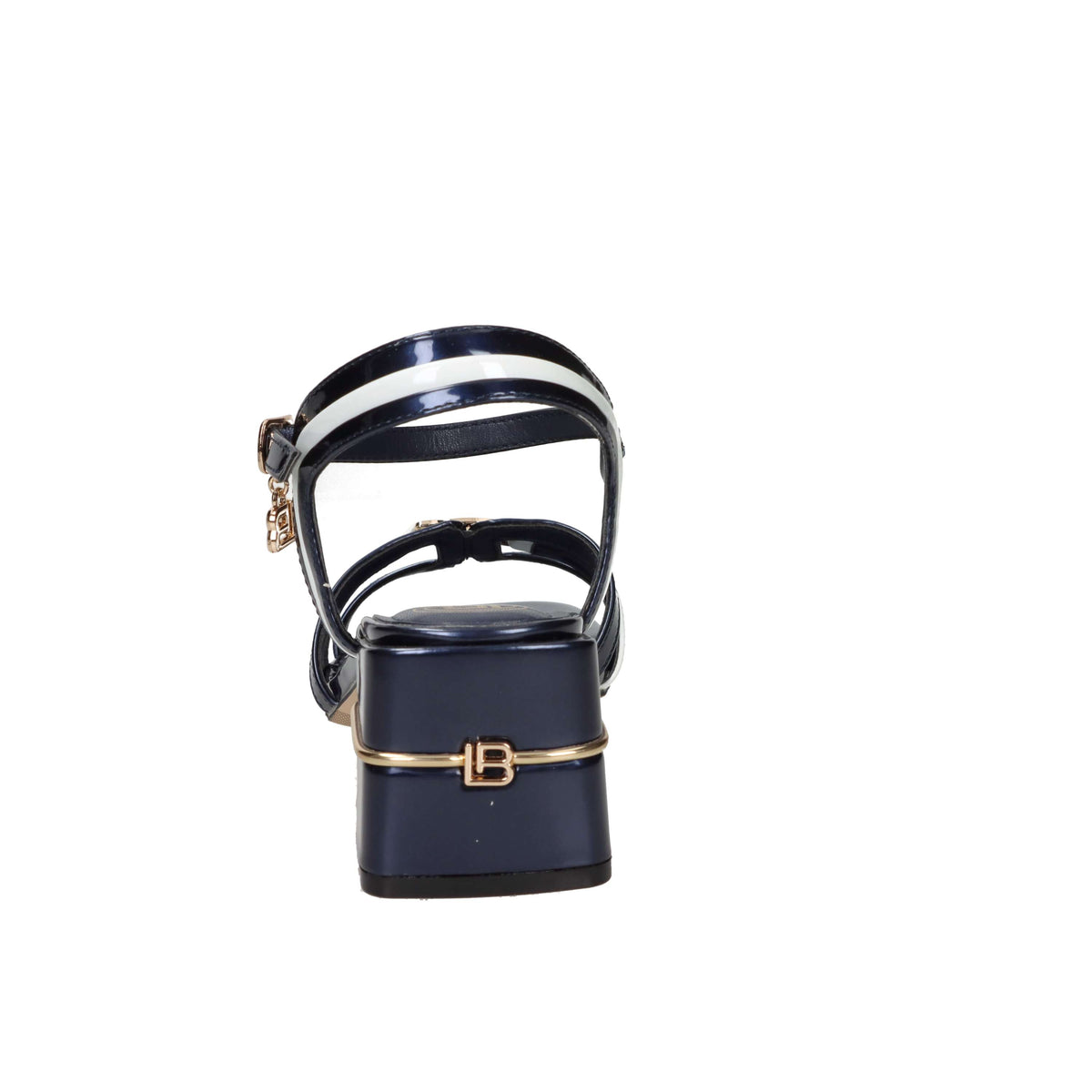 Laura Biagiotti Femme Sandale à talon 9747 Bleu/Blanc