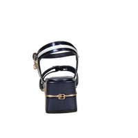 Laura Biagiotti Femme Sandale à talon 9747 Bleu/Blanc