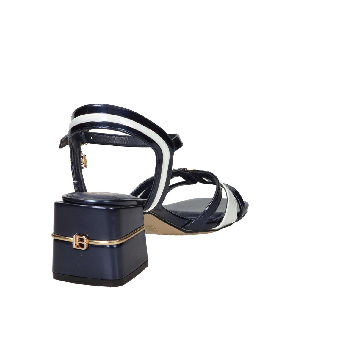 Laura Biagiotti Femme Sandale à talon 9747 Bleu/Blanc