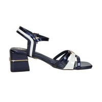 Laura Biagiotti Femme Sandale à talon 9747 Bleu/Blanc