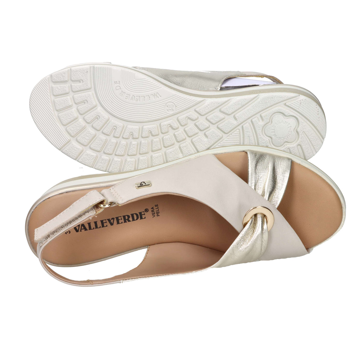 Valleverde Donna Sandalo con zeppa VGI320W Beige