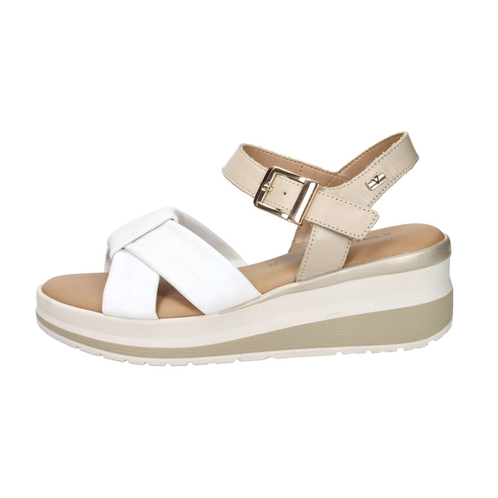 Valleverde Femme Sandale compensée VGI321W Blanc/Beige