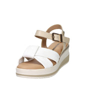Valleverde Donna Sandalo con zeppa VGI321W Bianco/Beige