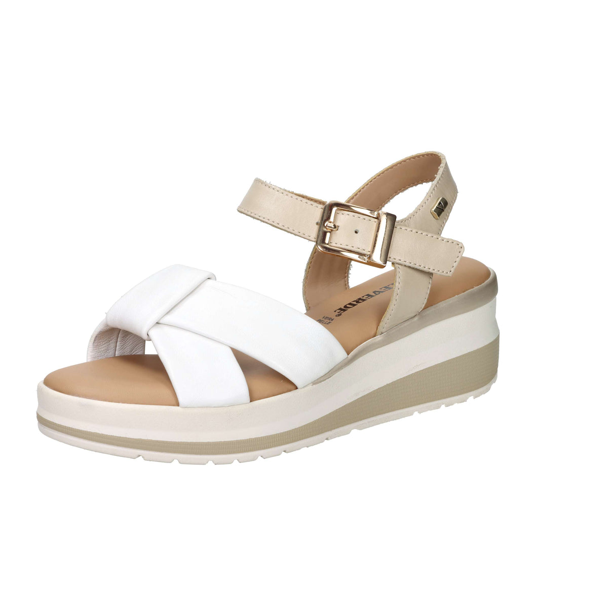 Valleverde Donna Sandalo con zeppa VGI321W Bianco/Beige