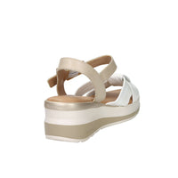 Valleverde Donna Sandalo con zeppa VGI321W Bianco/Beige