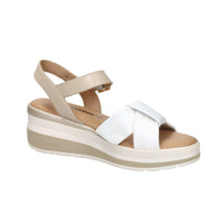 Valleverde Donna Sandalo con zeppa VGI321W Bianco/Beige