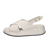 Frau Donna Sandalo con zeppa 04M4 Panna
