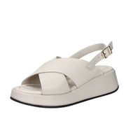 Frau Donna Sandalo con zeppa 04M4 Panna