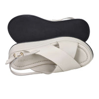 Frau Donna Sandalo con zeppa 04M4 Panna